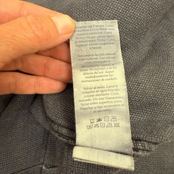 Faherty Dress Womens Small Blue Sanibel Basketweave 100% Linen Coastal Chic - Picture 12 of 13